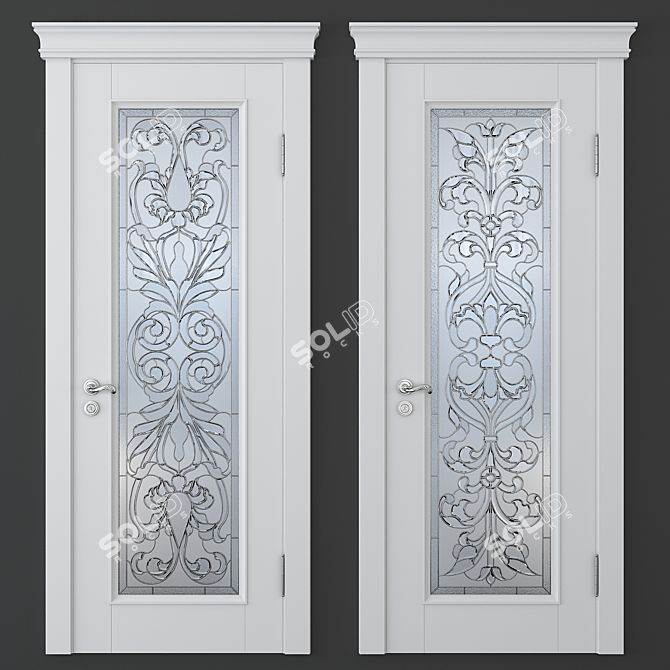 Stained Glass Door: Elegant Design 3D model image 2