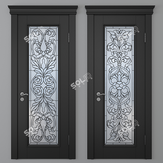 Stained Glass Door: Elegant Design 3D model image 3