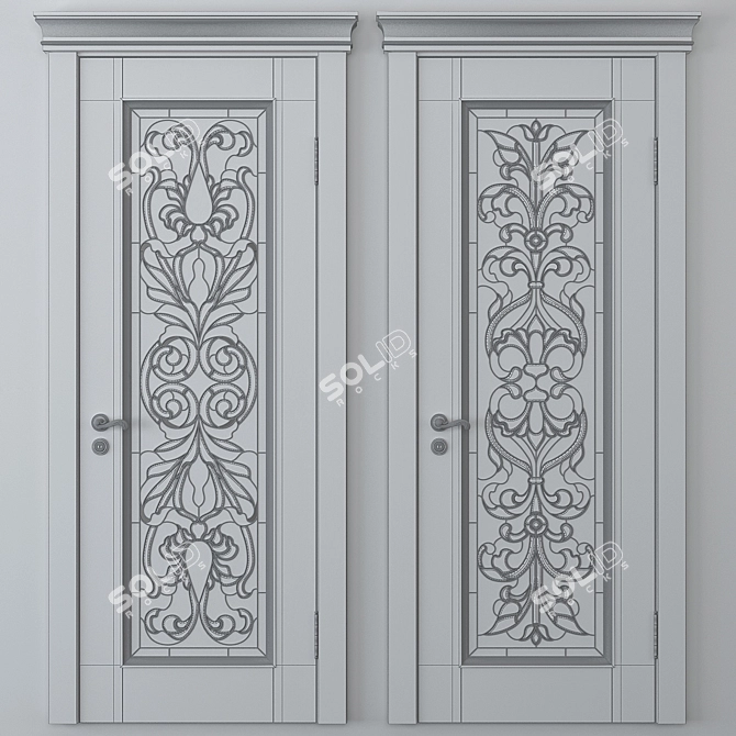 Stained Glass Door: Elegant Design 3D model image 4