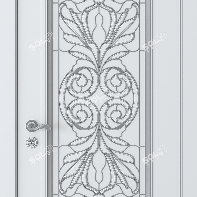 Stained Glass Door: Elegant Design 3D model image 5