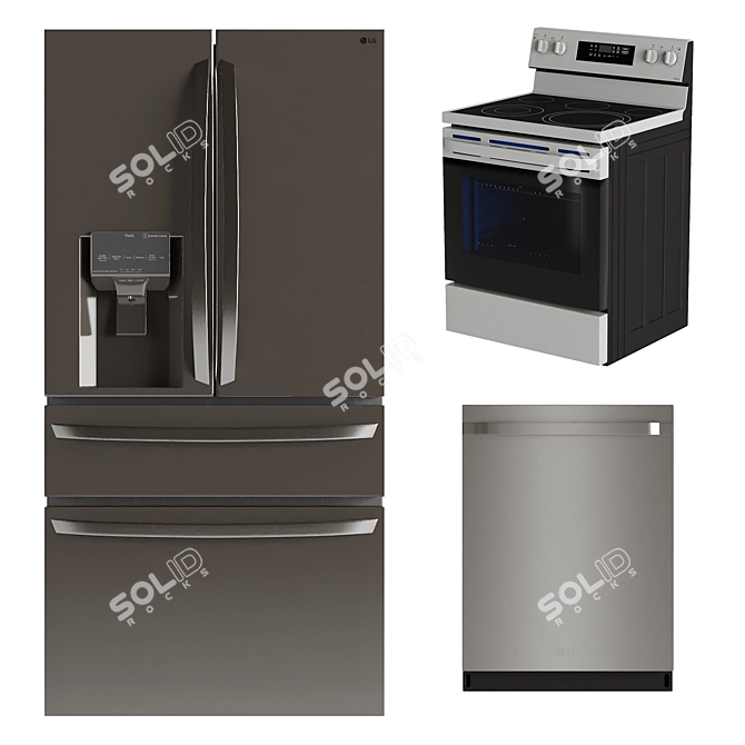 LG Smart Kitchen Appliance Set 3D model image 2