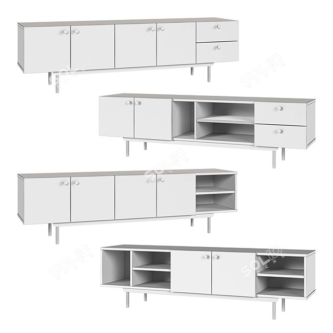 Modern TV Stands Set Skult 3D model image 6