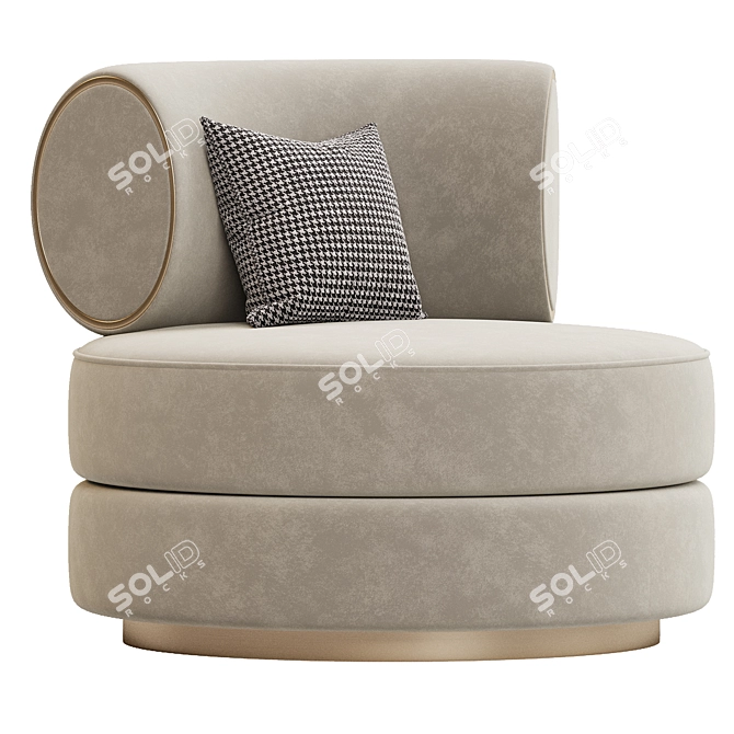 Luxury Living: Boboli Gold Armchair 3D model image 1