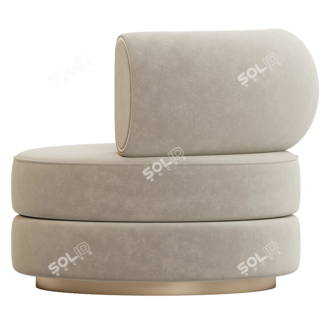 Luxury Living: Boboli Gold Armchair 3D model image 2