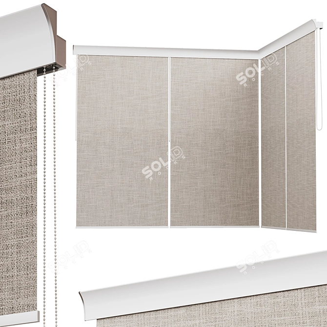 Roller Shades. Modern Corner Design 3D model image 1