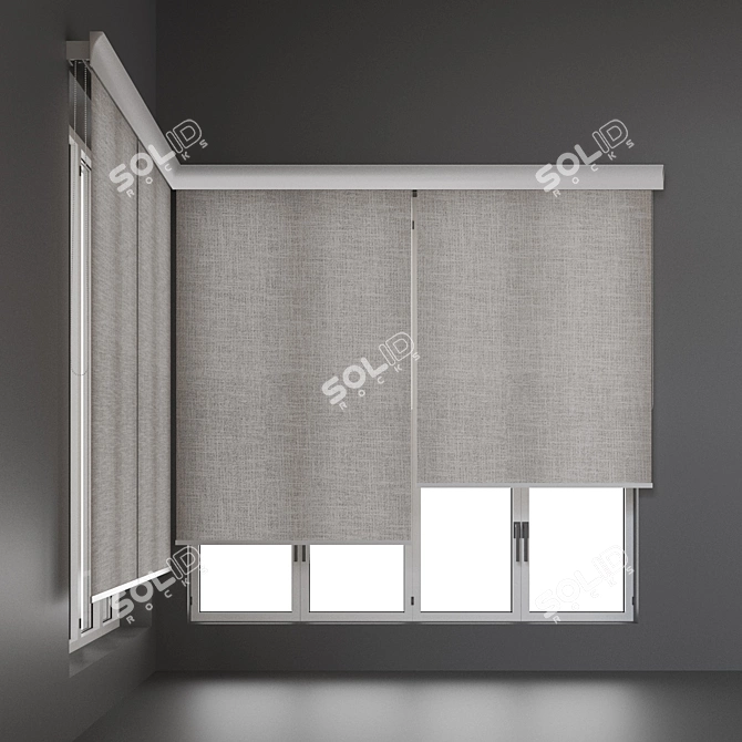 Roller Shades. Modern Corner Design 3D model image 3