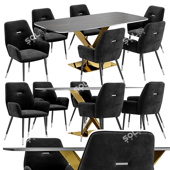 Modern Dining Set Wendy & Interno 3D model image 1