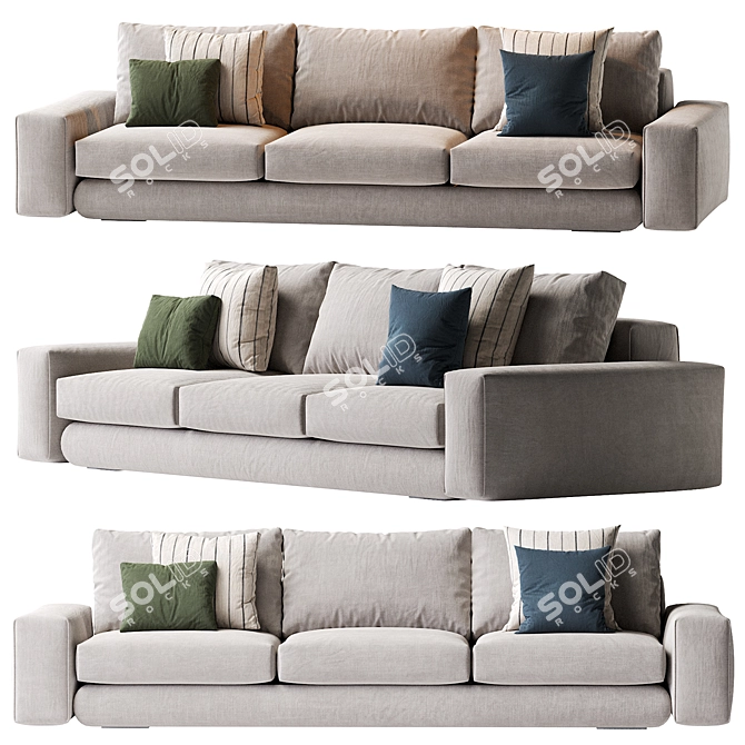 Sleek Hudson Sofa 2013 Edition 3D model image 1