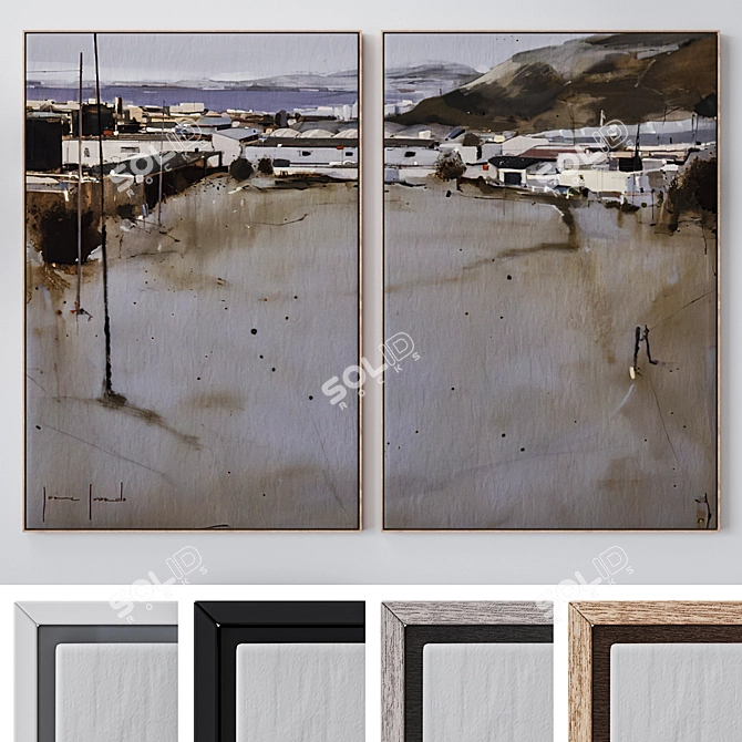 Big Wall Art Set with V-Ray and Corona Renderer 3D model image 1