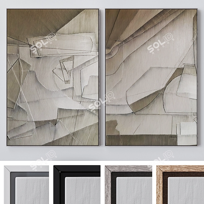 Large Wall Art Set 2064 3D model image 1