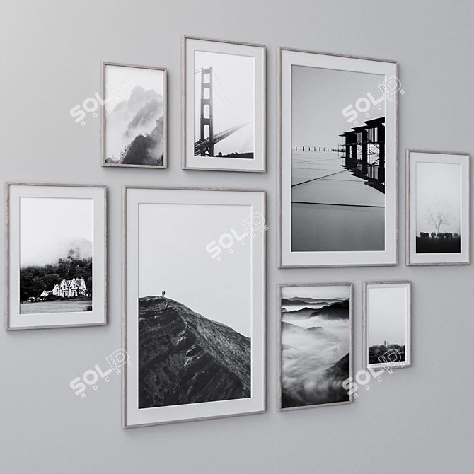 Modern Wall Art Frames Set 3D model image 3