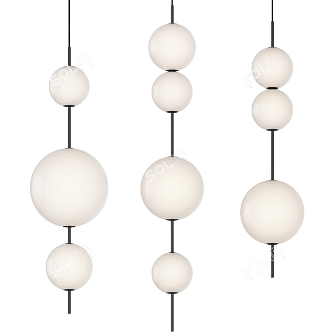  Geometrical Globes Pendant Light 3D model image 1