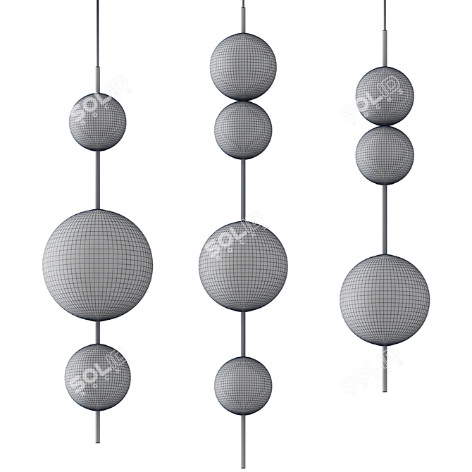  Geometrical Globes Pendant Light 3D model image 2