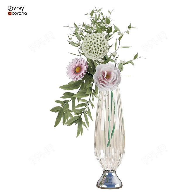 Floral Art 3D Model Kit 3D model image 3