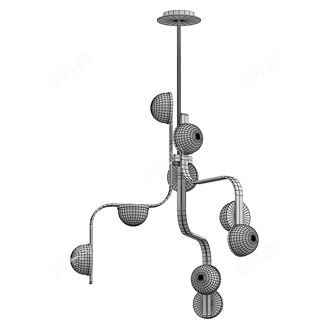 Elegant Lobmeyr Script Chandelier 3D model image 2