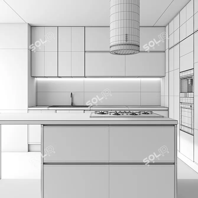  High Poly Kitchen Set 3D 3D model image 4