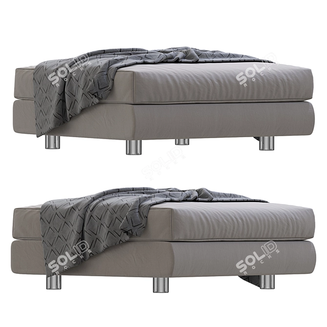 Modern Low Lend Pouf Design 3D model image 1