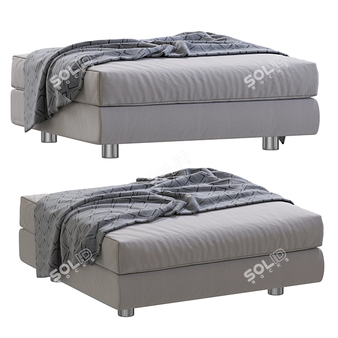 Modern Low Lend Pouf Design 3D model image 2