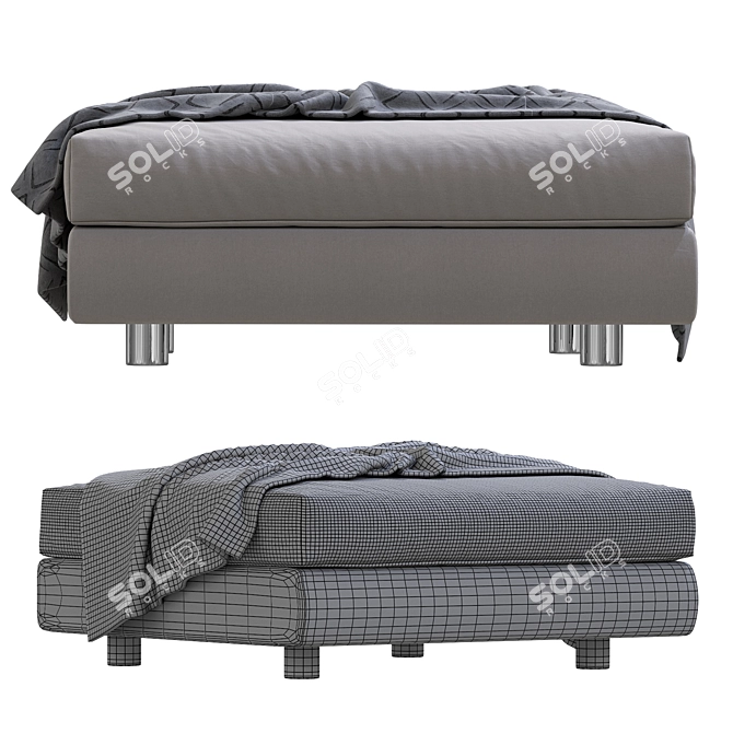 Modern Low Lend Pouf Design 3D model image 4