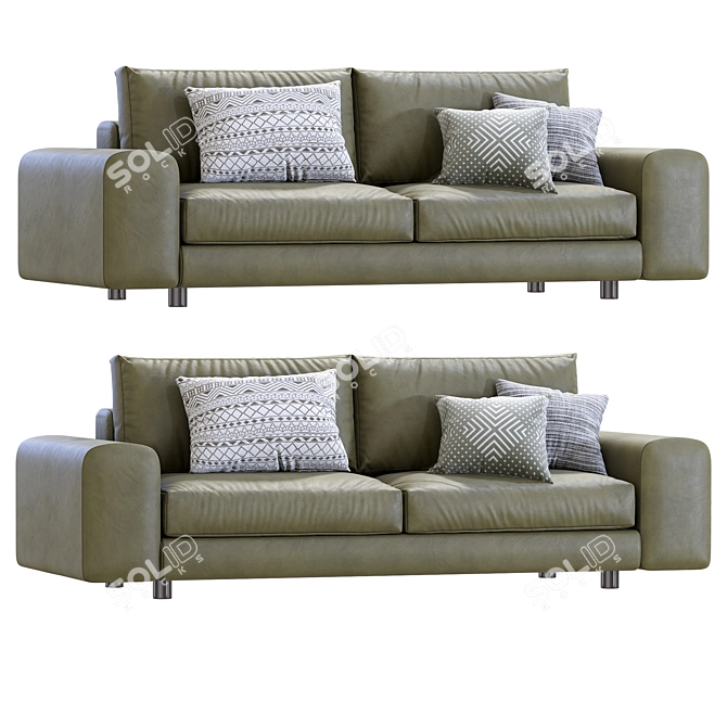 Minimalist Leather Sofa Design 3D model image 1