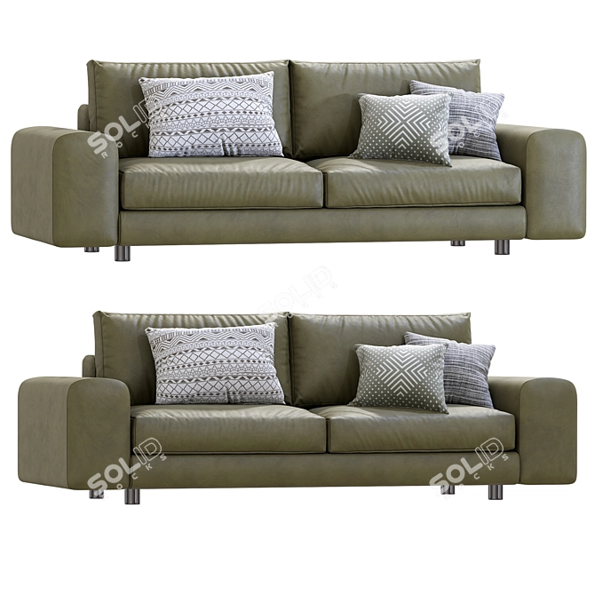 Minimalist Leather Sofa Design 3D model image 2