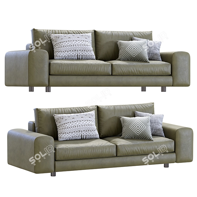 Minimalist Leather Sofa Design 3D model image 3