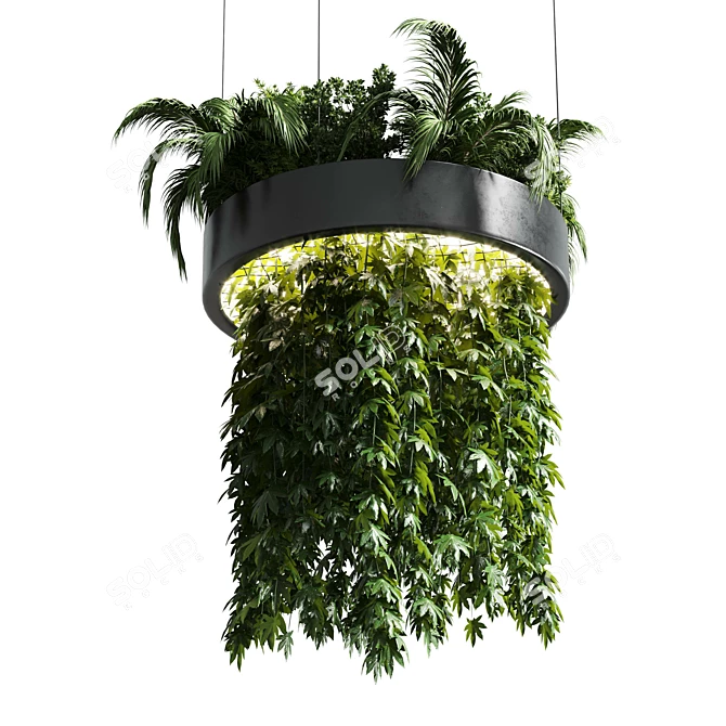 Title: Metal Hanging Indoor Plant 3D model image 4