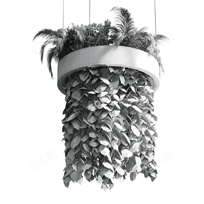 Title: Metal Hanging Indoor Plant 3D model image 5