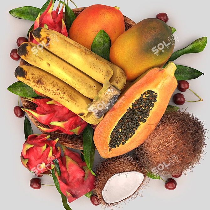 Exotic Tropical Fruits 3D Model 3D model image 2