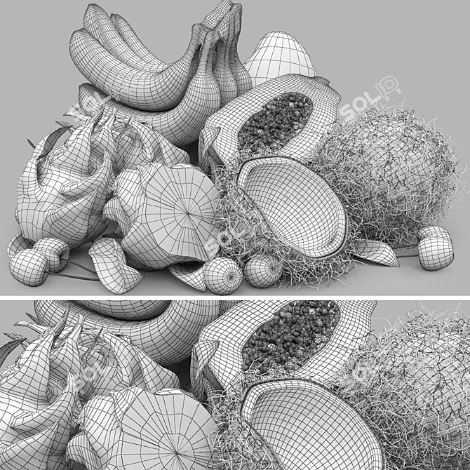 Exotic Tropical Fruits 3D Model 3D model image 5