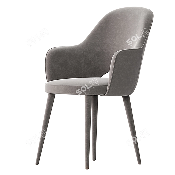 Luxurious Velvet Chair by Pols Potten 3D model image 2