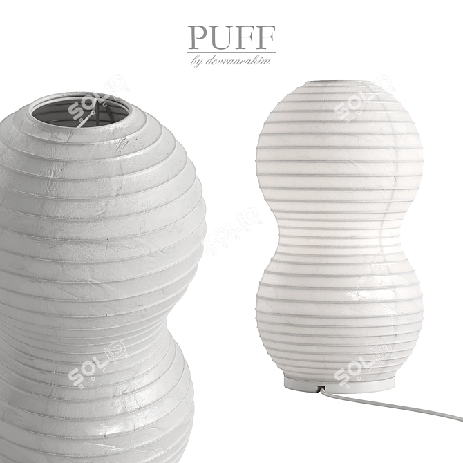 Sleek PUFF Table Lamp Reflection 3D model image 1