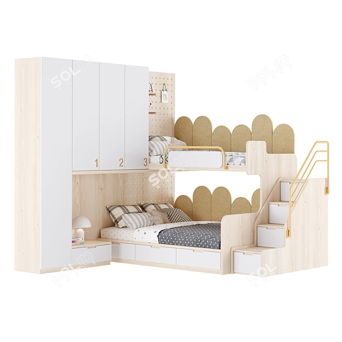 Kids Easy Edit Furniture Set 3D model image 1