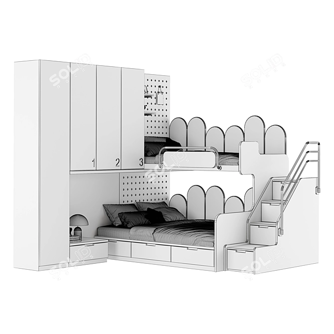 Kids Easy Edit Furniture Set 3D model image 3