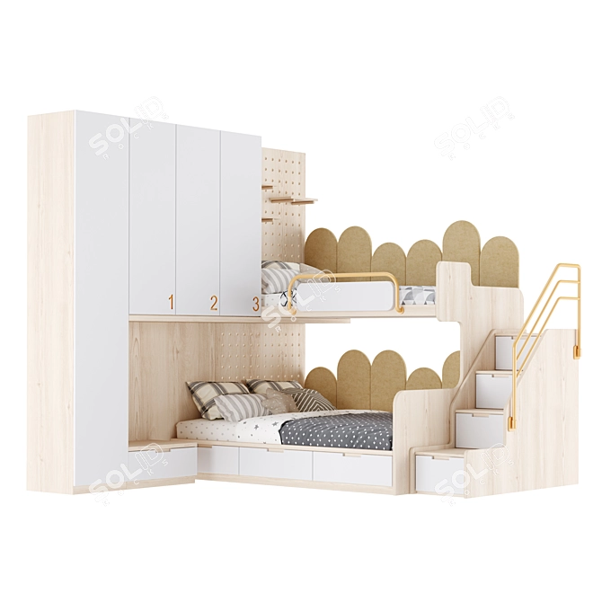 Kids Easy Edit Furniture Set 3D model image 4