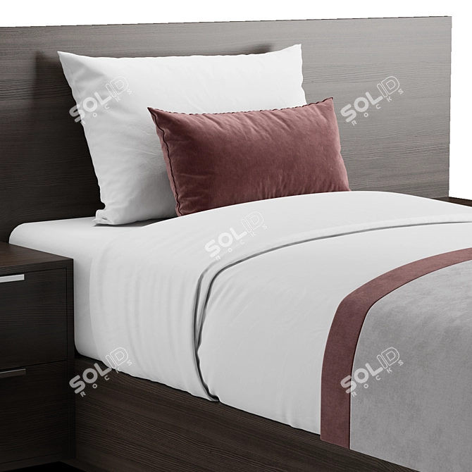 Compact Hotel Single Bed 3D model image 3