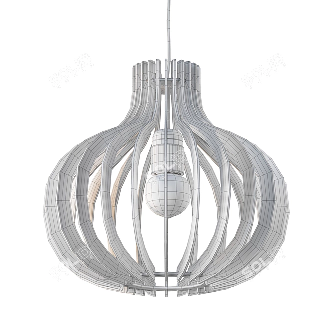 Scandinavian Wood Pendant Light, Sina 3D model image 2