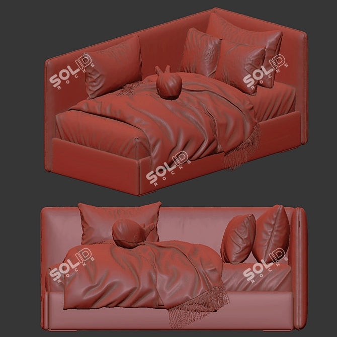 Sleek Modern Sofa Bed Design 3D model image 6