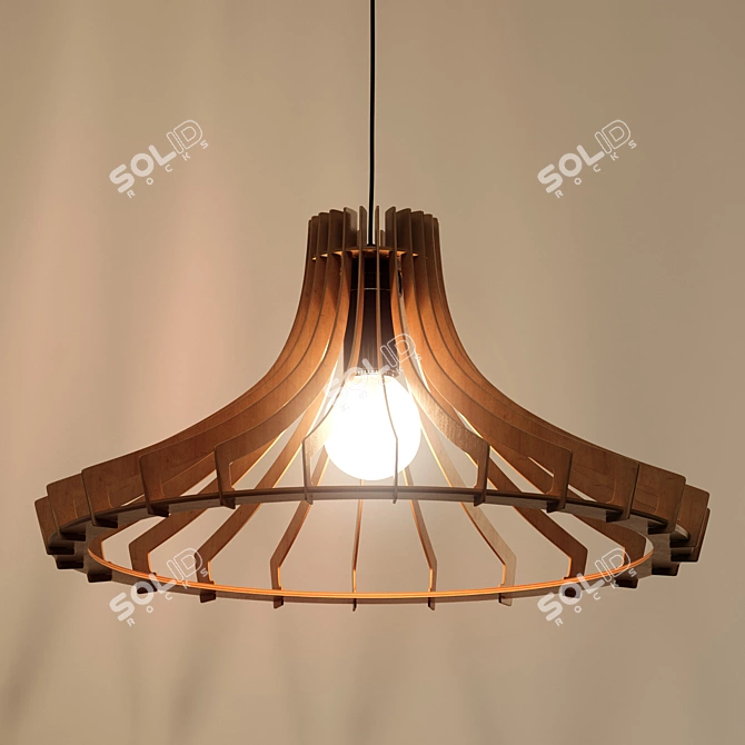 Scandinavian Wooden Pendant Light, Bela 3D model image 3