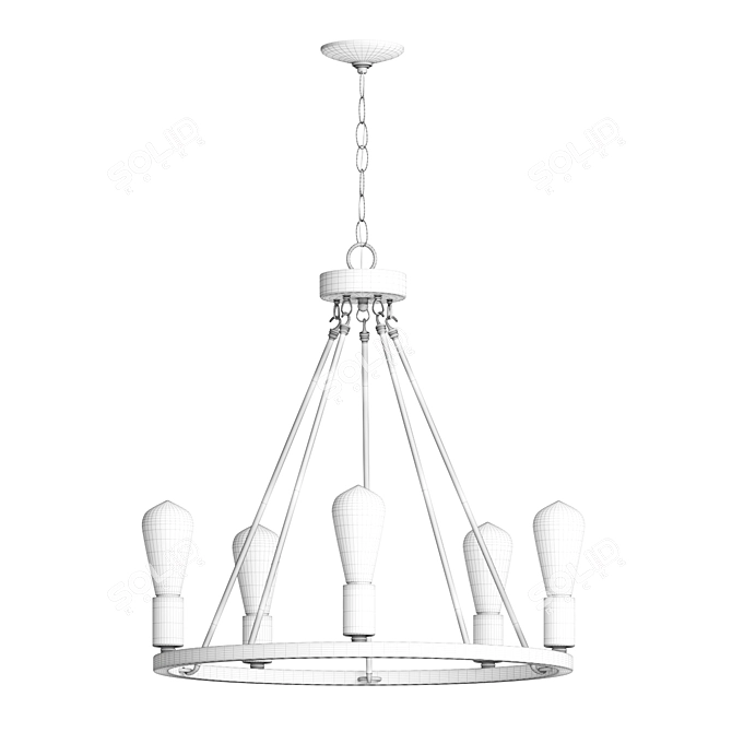 Gothic Gray Chandelier Statement Piece 3D model image 2