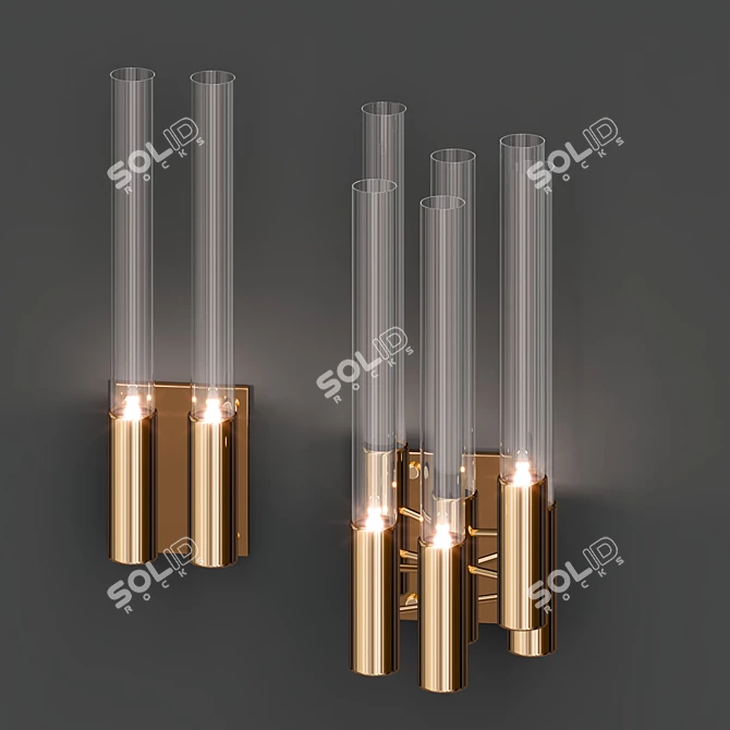 Modern Luxe Wall Lamp 3D model image 2