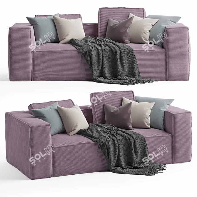 Modern Violet 2 Seater Sofa 3D model image 1