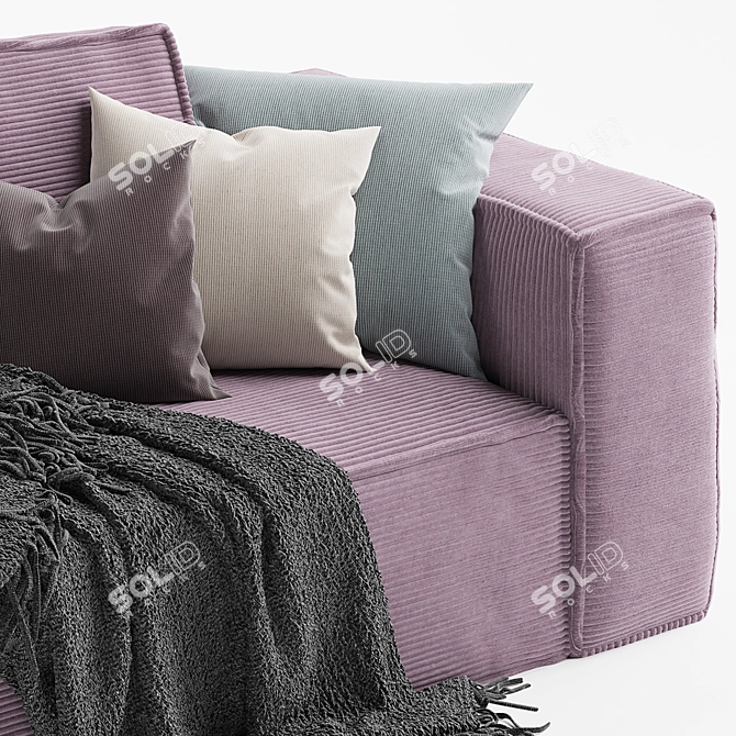 Modern Violet 2 Seater Sofa 3D model image 2