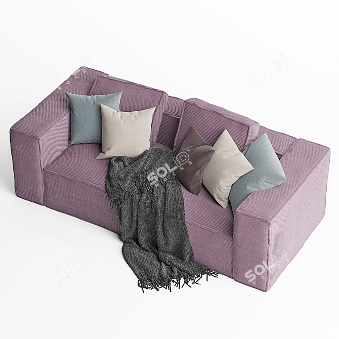 Modern Violet 2 Seater Sofa 3D model image 3