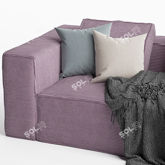 Modern Violet 2 Seater Sofa 3D model image 4