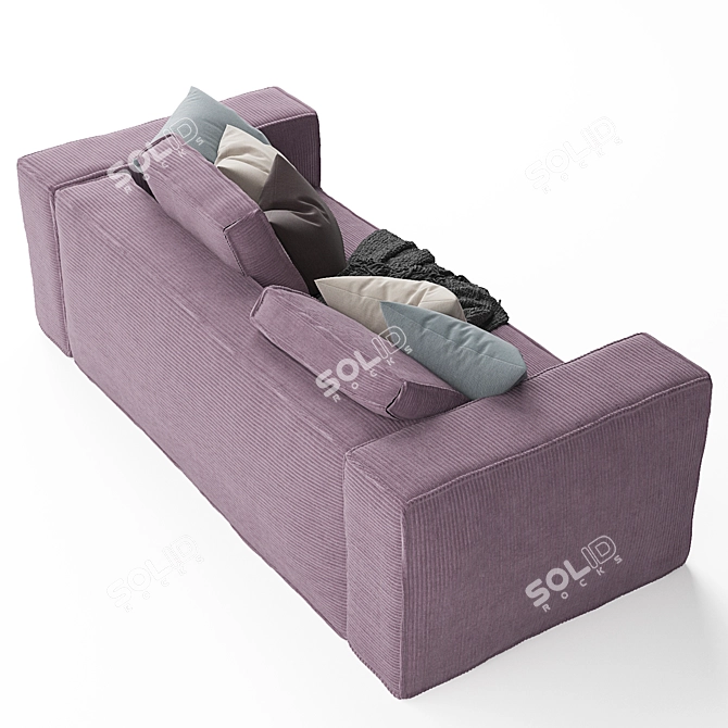 Modern Violet 2 Seater Sofa 3D model image 5