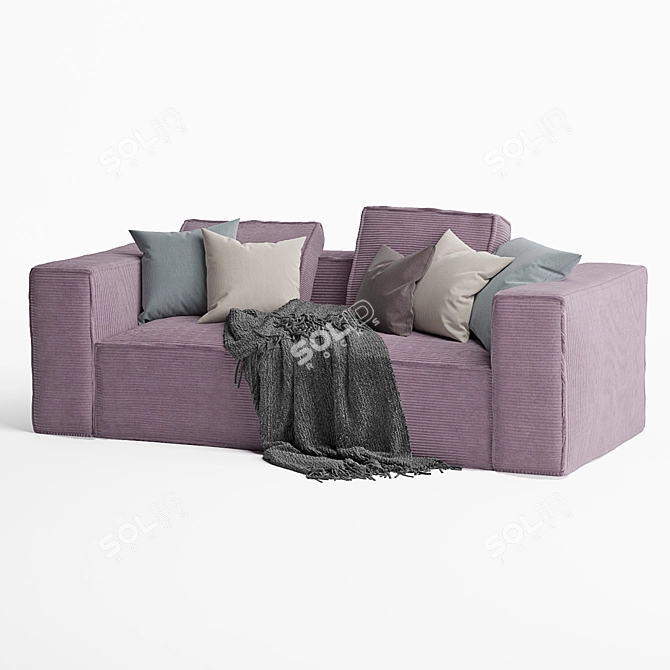 Modern Violet 2 Seater Sofa 3D model image 6