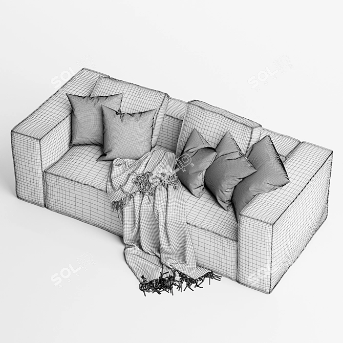 Modern Violet 2 Seater Sofa 3D model image 7