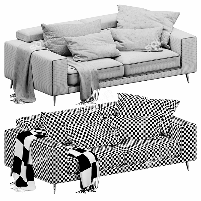 Modern Luxury Sofa 3D Model 3D model image 6