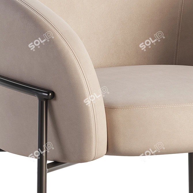 Modern European Rimo Armchair Design 3D model image 2